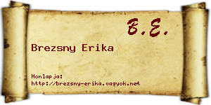 Brezsny Erika névjegykártya